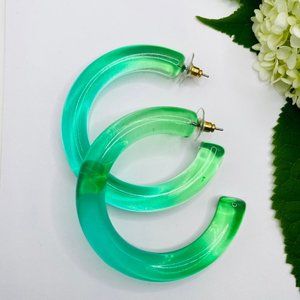 Ombre resin hoop earrings